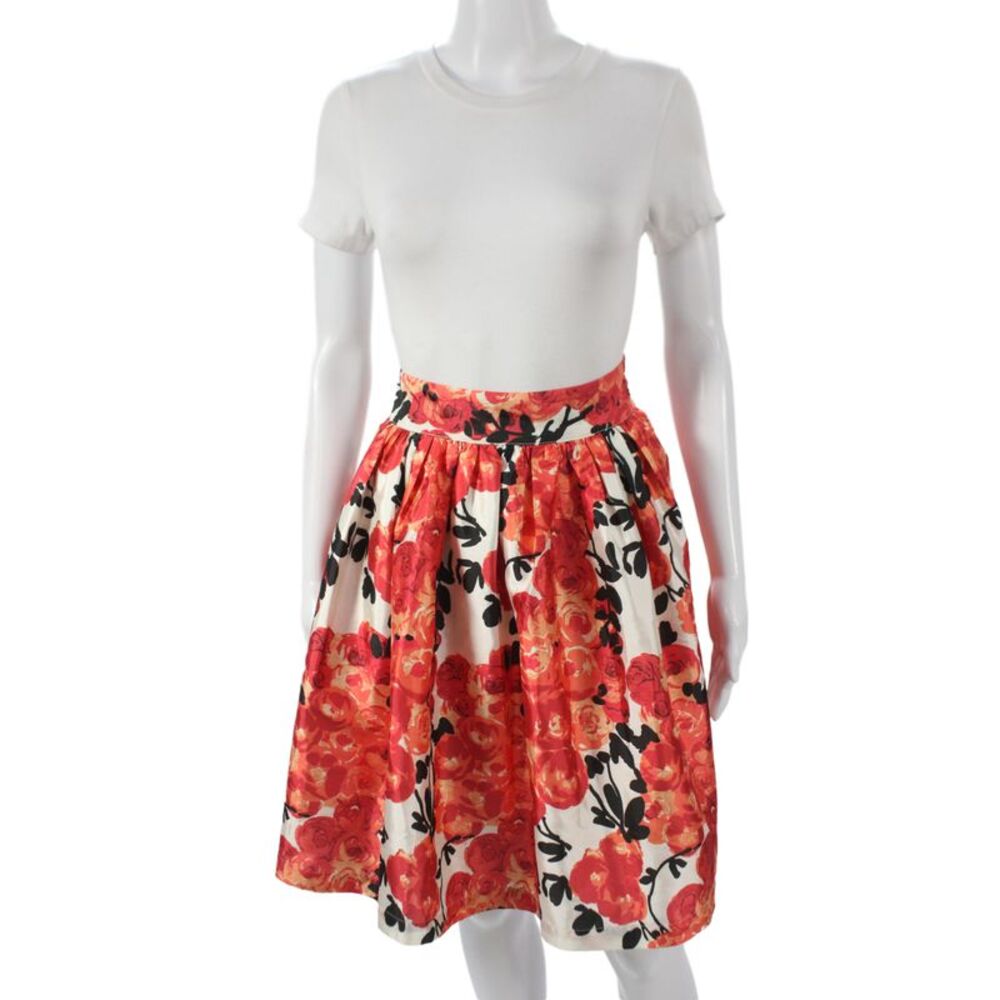 Frances Valentine Women Multicolor Floral Pleated Skirt Size S